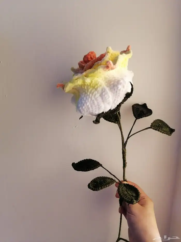 وردات جوري كبيرة بخيوط الصوف للديكور المنزلي 5