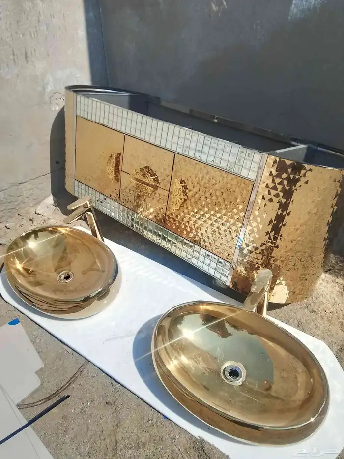 مغسله دولاب حوضين متر ونص دهبي 1