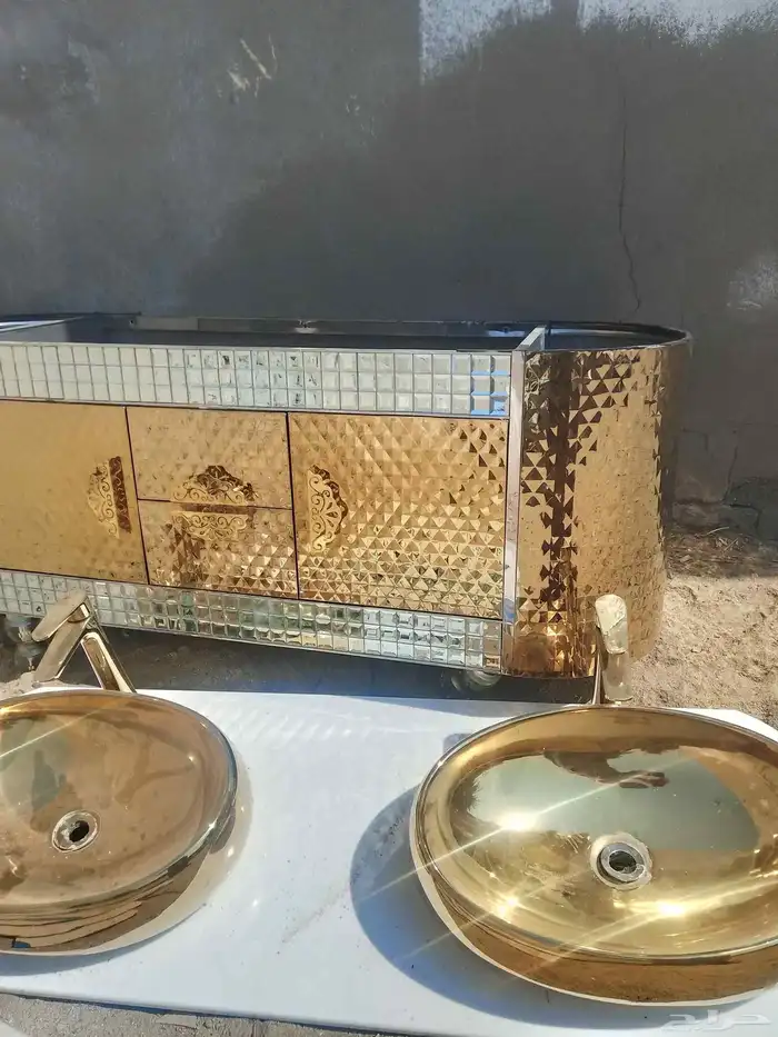 مغسله دولاب حوضين متر ونص دهبي 2