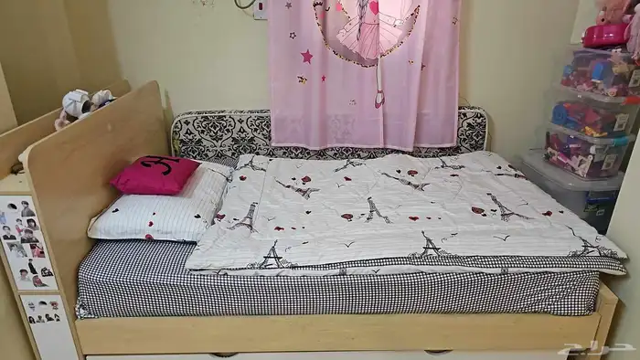 سرير هوم بوكس المتكامل راحة مزدوجة وذكاء التخزين 3