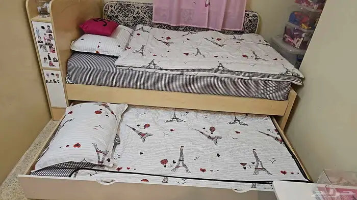 سرير هوم بوكس المتكامل راحة مزدوجة وذكاء التخزين 1