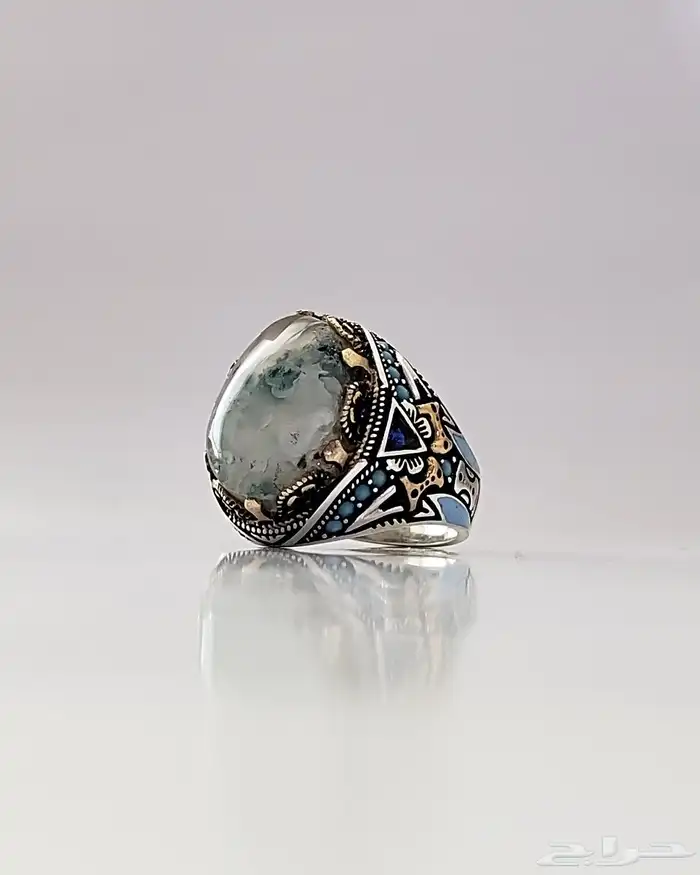 خواتم فضه وعقيق يمني طبيعي 13