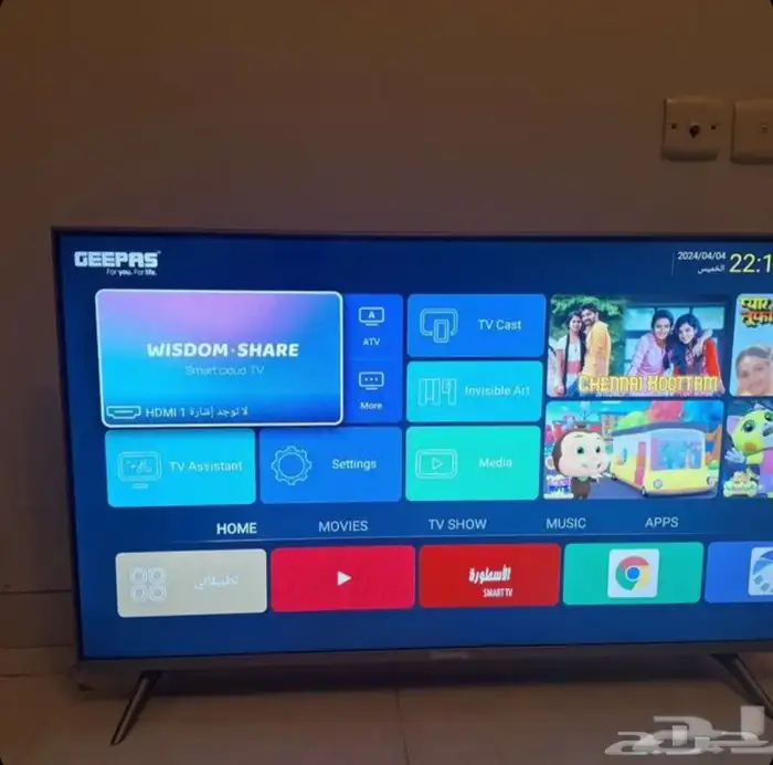 تلفزيون 4K ريسيفر حديث نظيف جدا وسعر مناسب 10