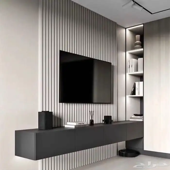 ديكور شاشه مع مكتبه رفوف شاشه تلفزيون 1