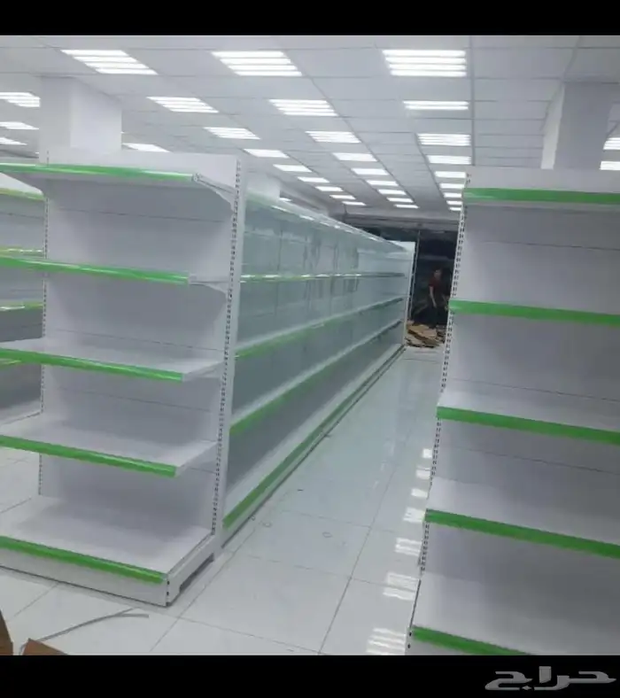 رفوف سوبر.. رفوف صيدليه.. طاوله كاشير جميع المقاسات.. رفوف ت 2