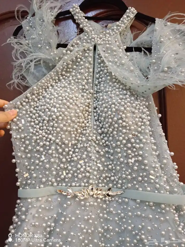 فستان سهرة مستعمل لارج 0