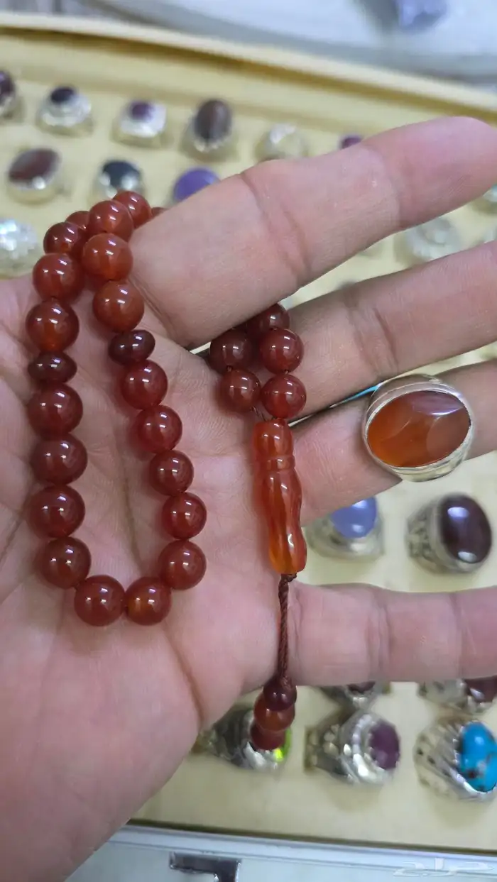 طقم ياحبايب خاتم فضة والحجر عقيق يمني 0