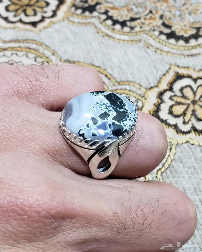خواتم فضه وعقيق يمني طبيعي 15