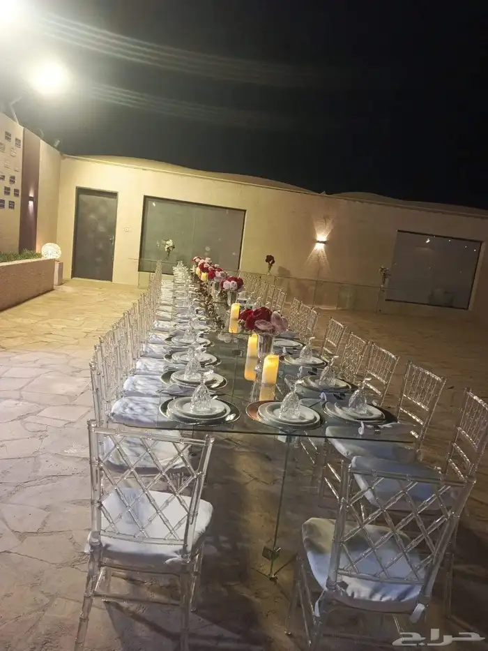 تاجير حفلات كراسي كنب طاولات خشب طاولات قزاز جلسات شعبيه ارك 3