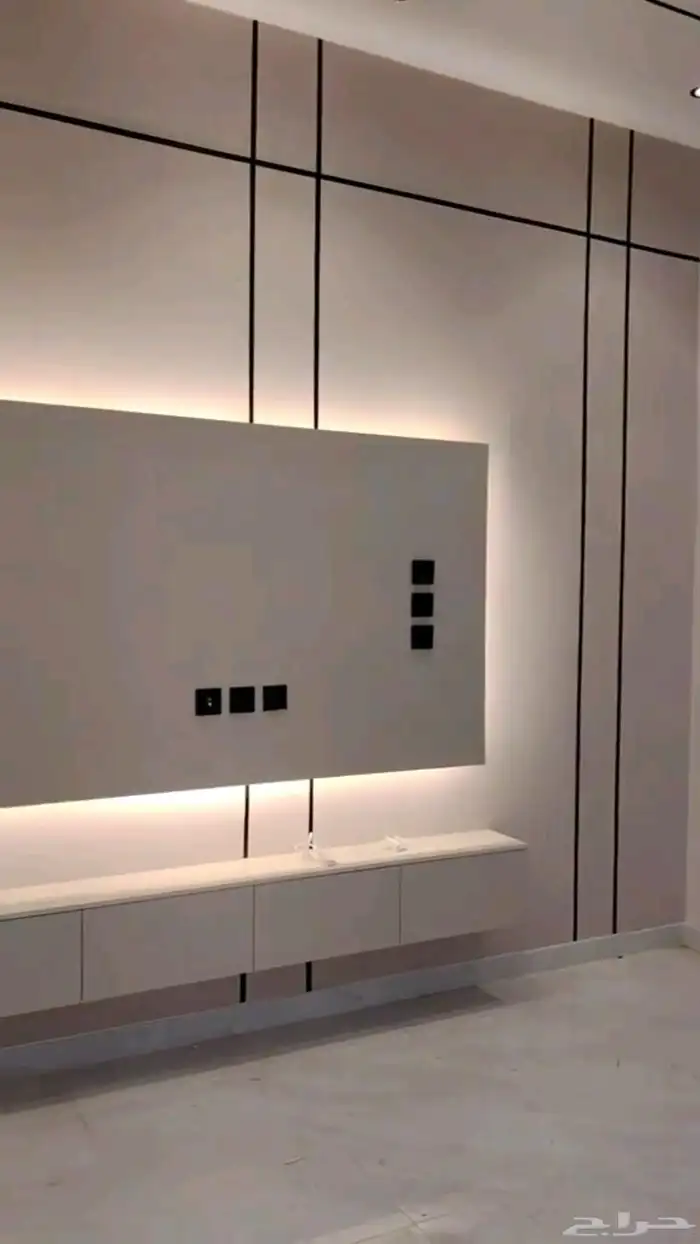 ديكور شاشه مع مكتبه رفوف شاشه تلفزيون 7