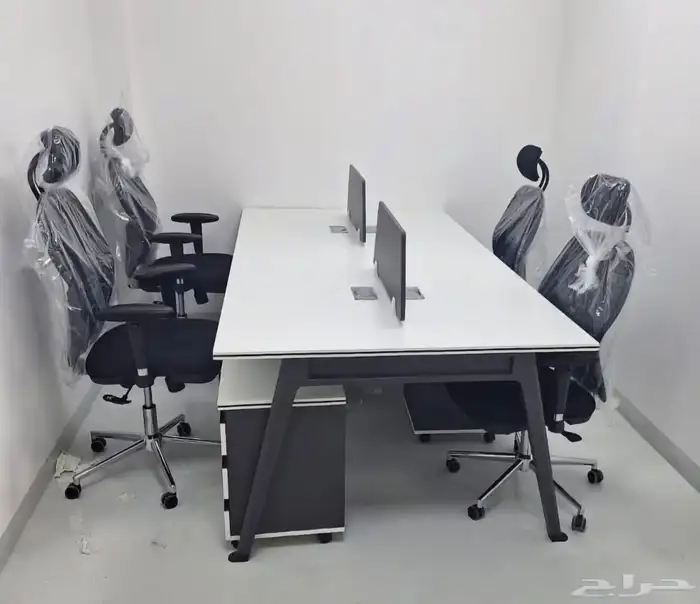 مكتب بارتيشن ثنائي ابيض مكتب بارتيشن رباعي ابيض اثاث مكتبي 6
