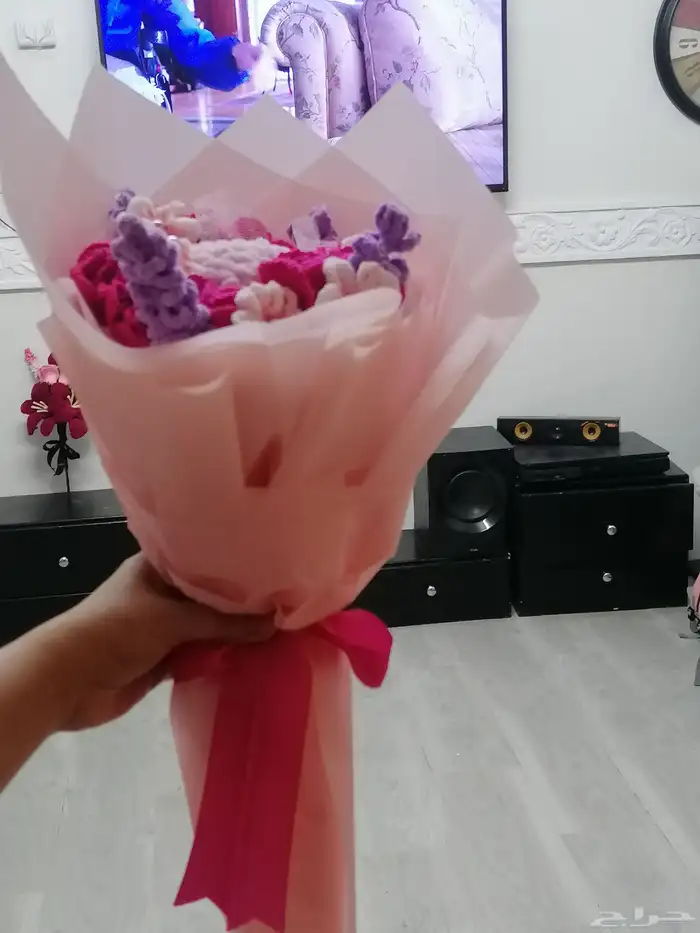 باقة ورد بخيوط الصوف 2