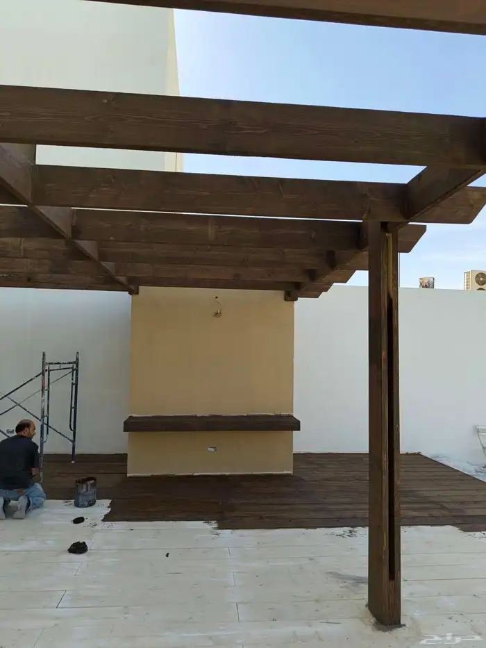 اعمال خشب ابواب خشب ديكور موبيليا تلبيس جدار شيبورد 0