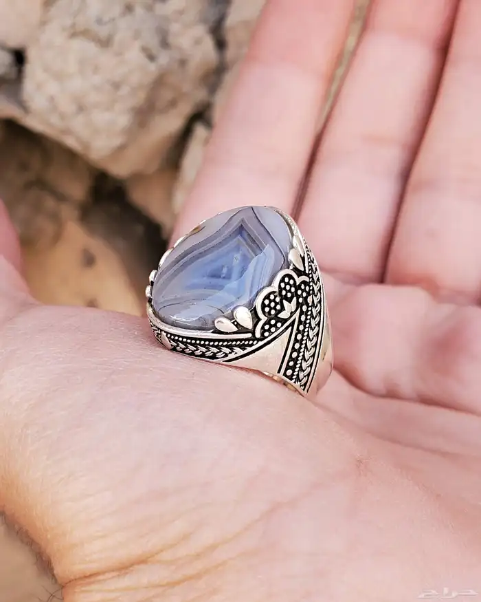 خواتم فضه وعقيق يمني طبيعي 3