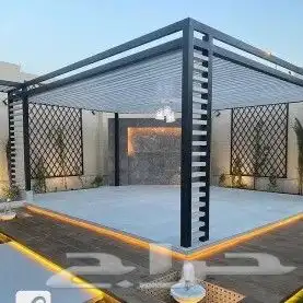 جلسات وبرجولات خارجيه وسواتر مظلات غرف بنل وجميع انواع الحدا 5