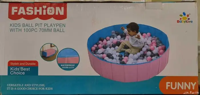 مسبح كرات اطفال دائري مع 100 كورة ماركة بيبي لوف راائعة 3