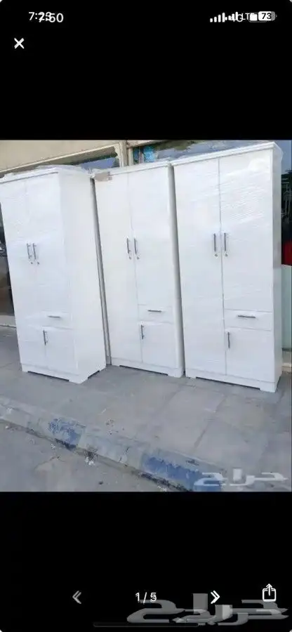 دواليب وطني جديده ثلاثة وبابين خشب مضغوط وقوي جدا 2