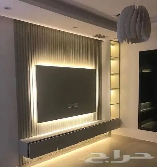 ديكور شاشه مع مكتبه رفوف شاشه تلفزيون 3