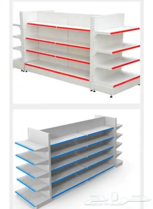 رفوف سوبر بقالات استندات صيدليات خانات مستودعاد جديدومستخدم 0