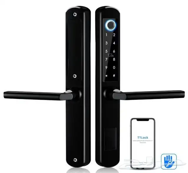 قفل ذكي باب ألمنيوم  كالون الكتروني باب المونيوم 1