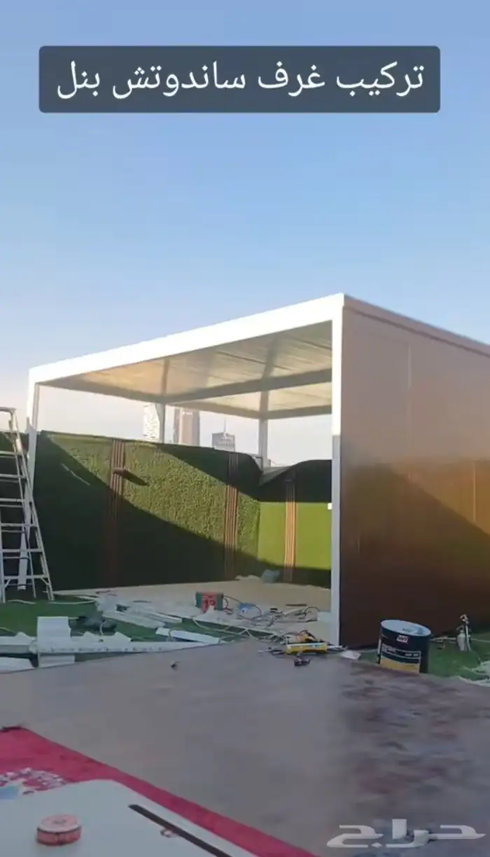 سندويش بنل مظلات وسواتر قرميد اسمنت بورد خيام ملكيه هناقر 8