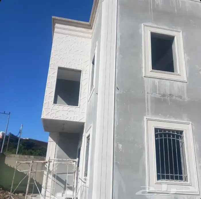 ديكورات خارجية اسمنتيه لياسه ملونه الباحه 4