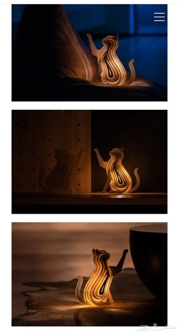 ضوء ليلي خشبي بشكل الحيوانات . غزال الرنة 1