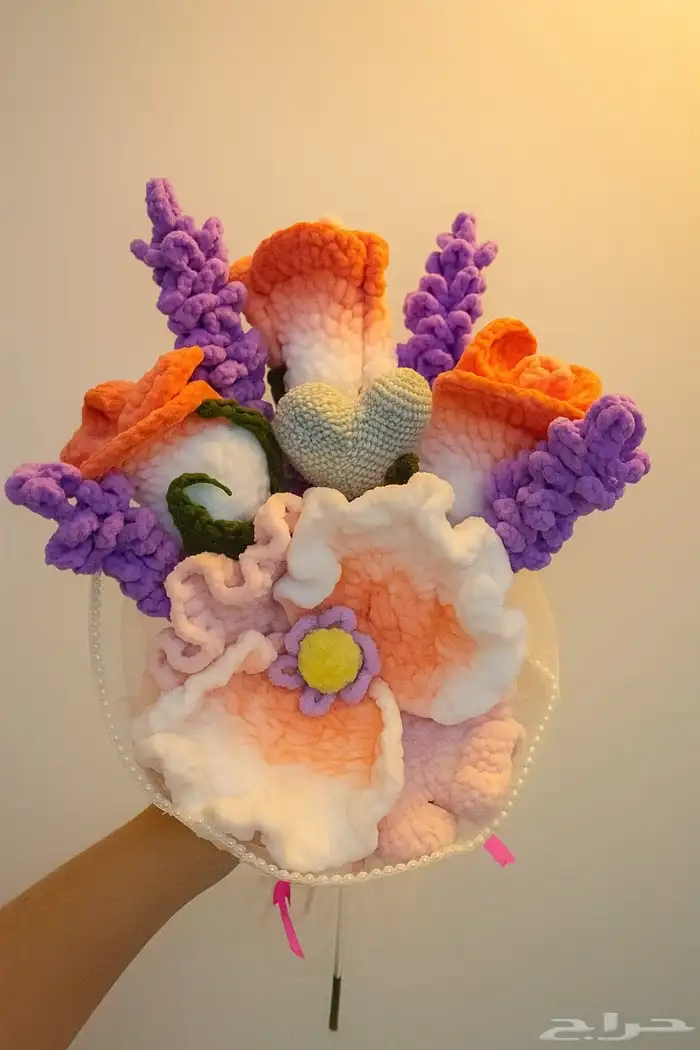 باقات ورد بخيوط الصوف جاهزة للتسليم الفوري 3