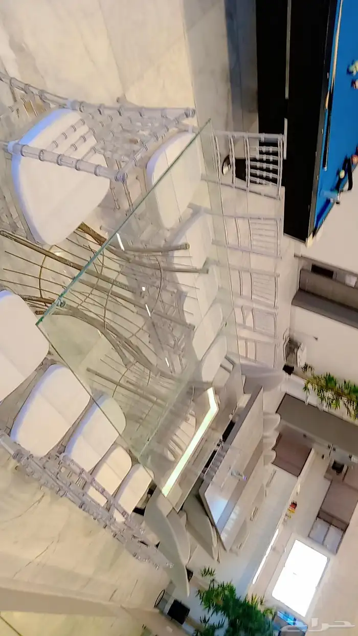 طاولات قزاز وكراسي كرلك شفاف وطاولات عشاء طاولات بوفي 5