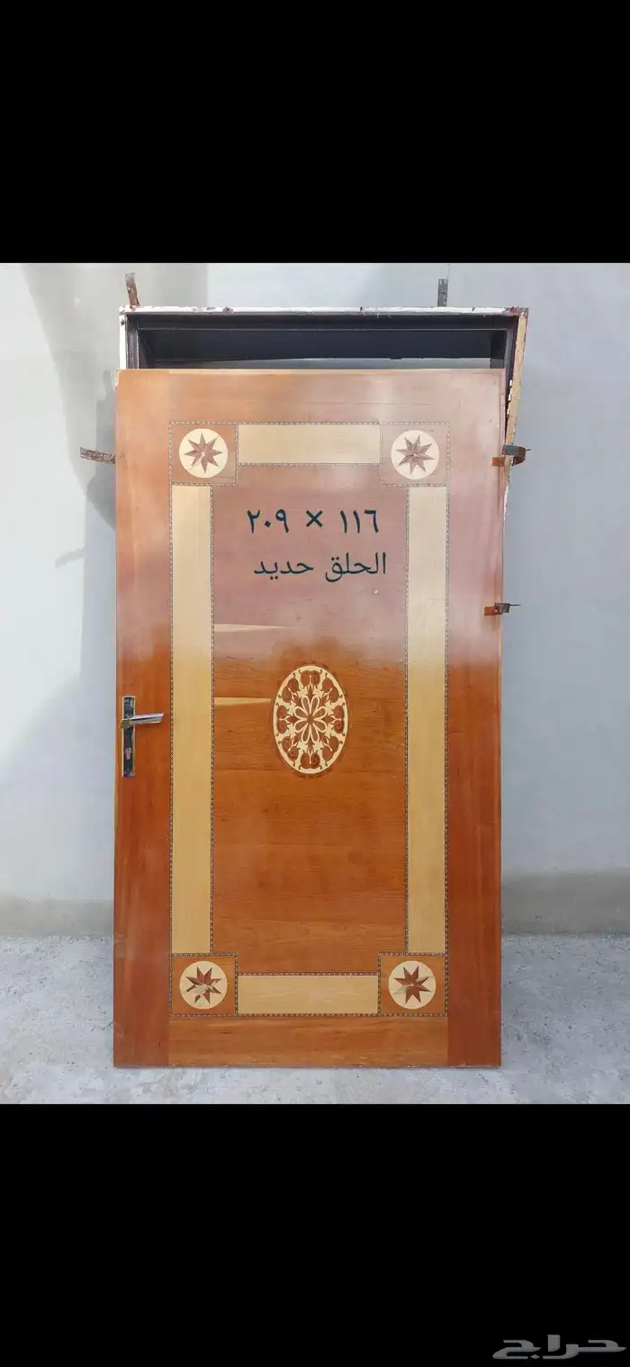 بيبان خشب عدد ( 4 ) اثنين حلق حديد وثنين حلق خشب 1