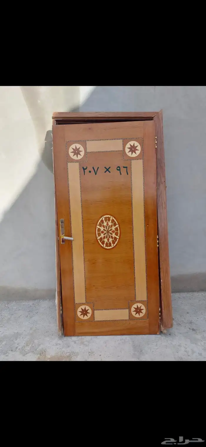 بيبان خشب عدد ( 4 ) اثنين حلق حديد وثنين حلق خشب 3