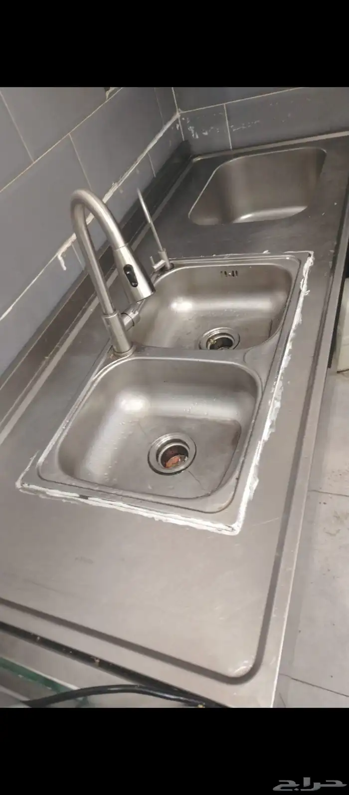 مغسله 3 حوض استيل مقاس 1.80 1