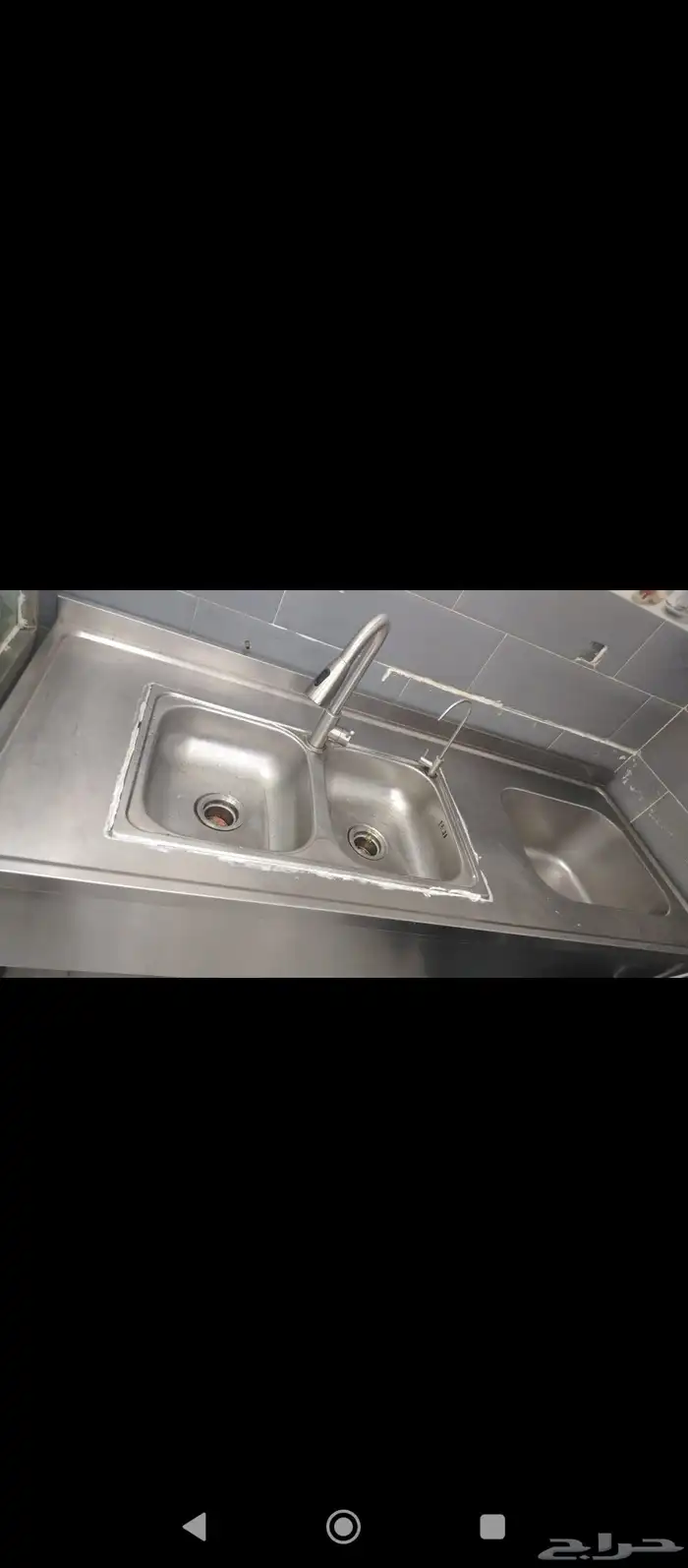 مغسله 3 حوض استيل مقاس 1.80 2