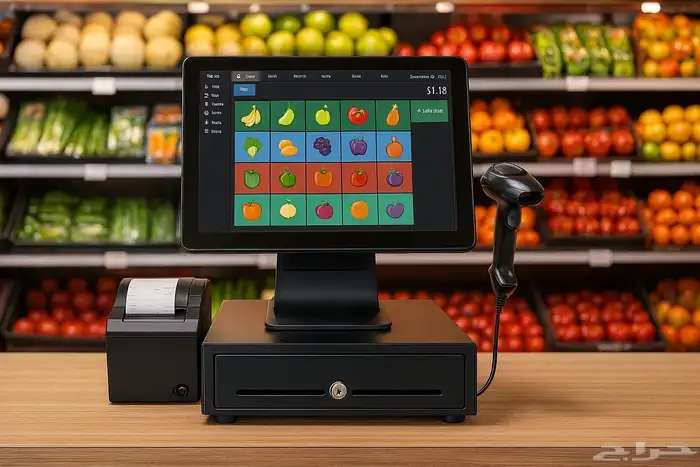 جهاز كاشير محل خضار مع برنامج مربوط بهيئة الزكاه 0