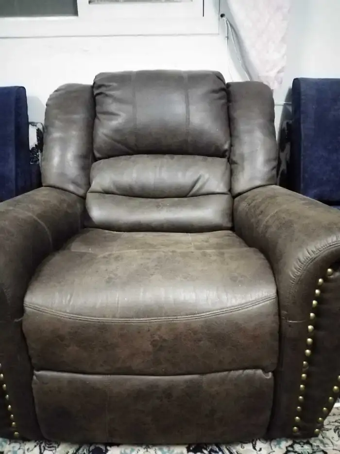 كرسي استرخاء جلد طبيعي للبيع 1