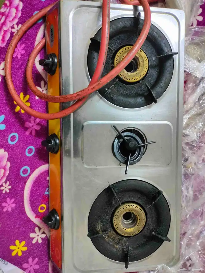 بوتاجاز سطحي 3 عيون نظيف ايطالي 0