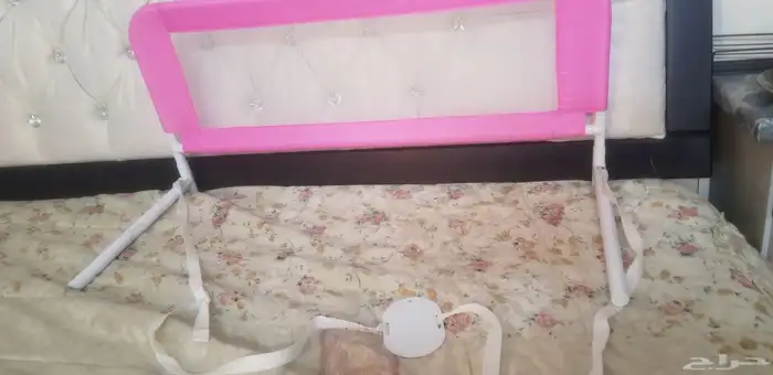 حاجز سرير للاطفال جديد لون وردي 5