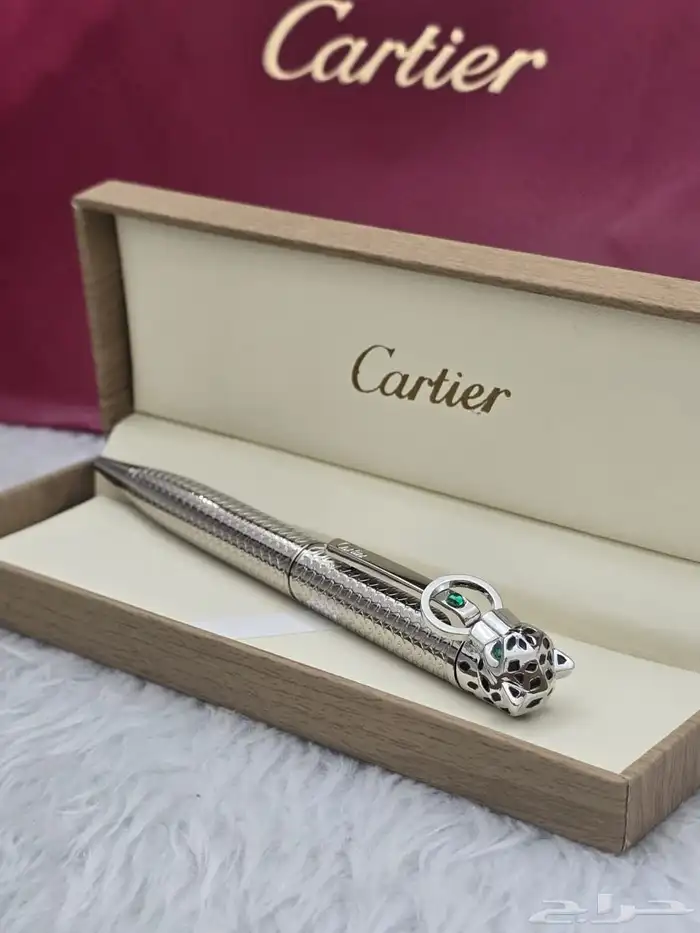 متجر_كاتشي قلم حبر جاف فاخر ماركة كارتييه سانتوس. 1