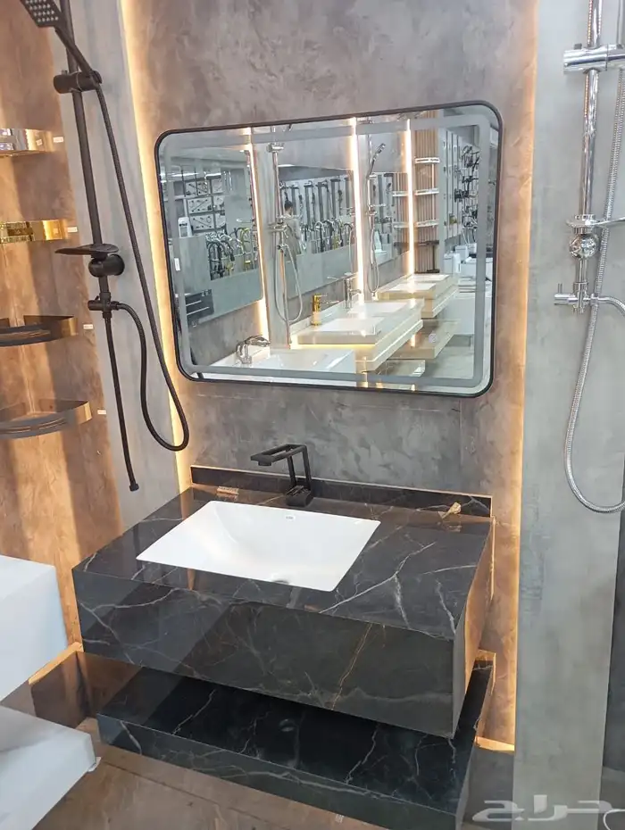 مغاسل رخام جاهزة حوض وحوضين مقاسات متنوعة 5