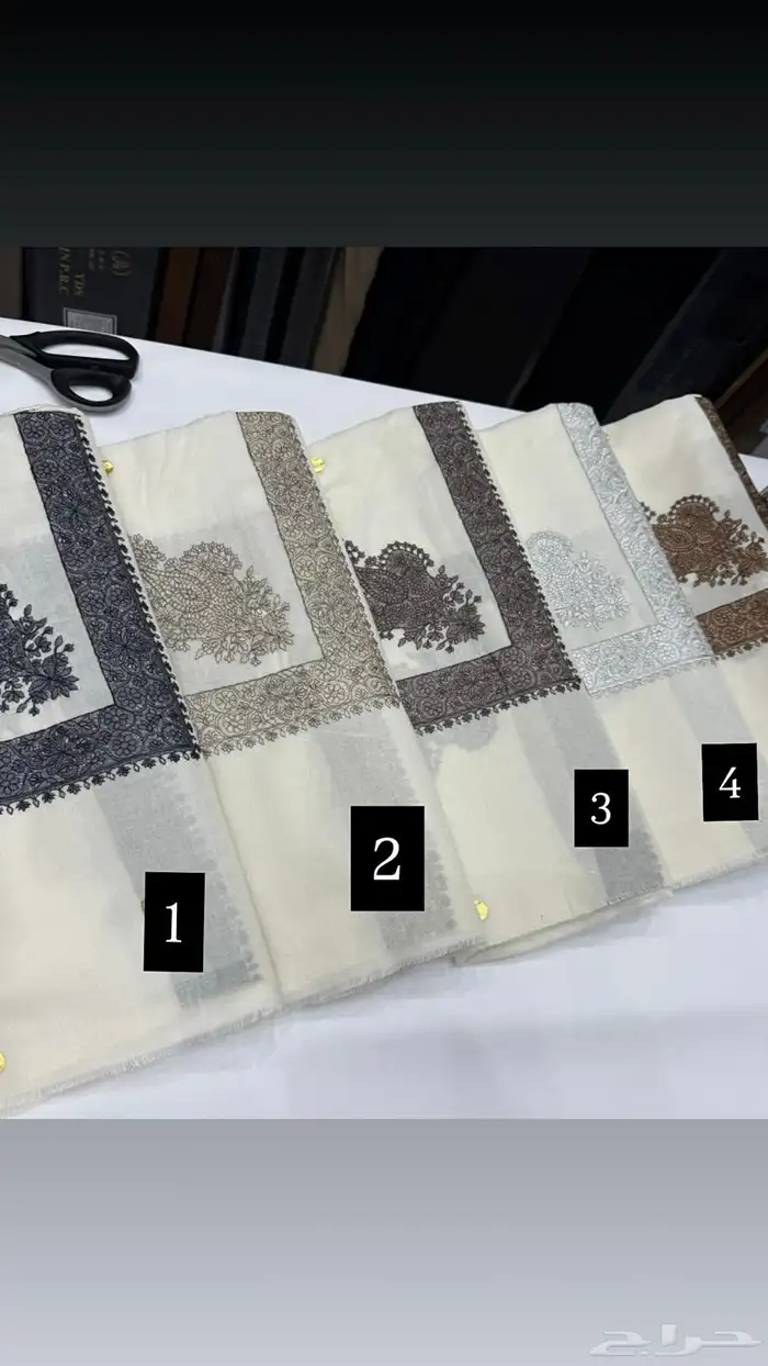 شال كشميري شماغ كشميري تطريز عريض 0