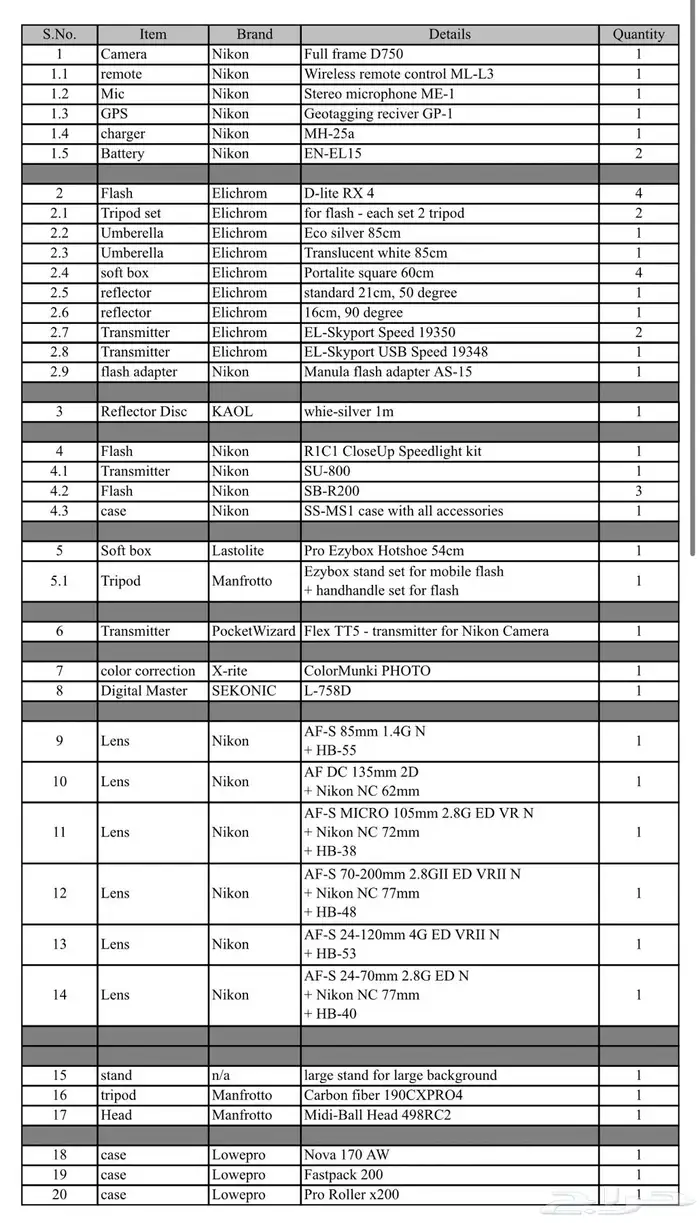 كاميرا نيكون Nikon D750 عدة استوديو 22