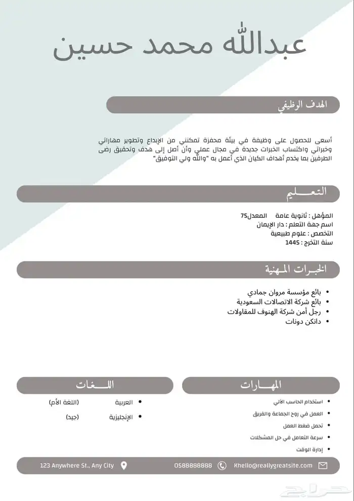تصميم سيرة ذاتية احترافية ضمان كامل ب15 5