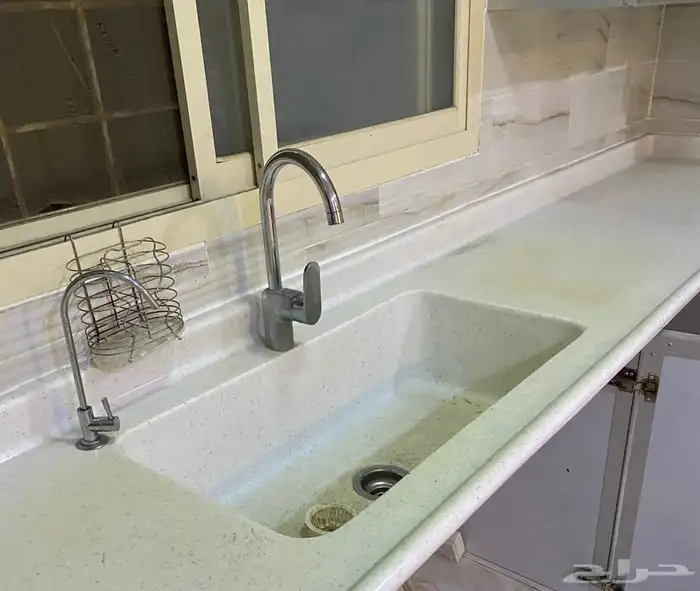 طقم مطبخ رمادي ورخام ابيض 4