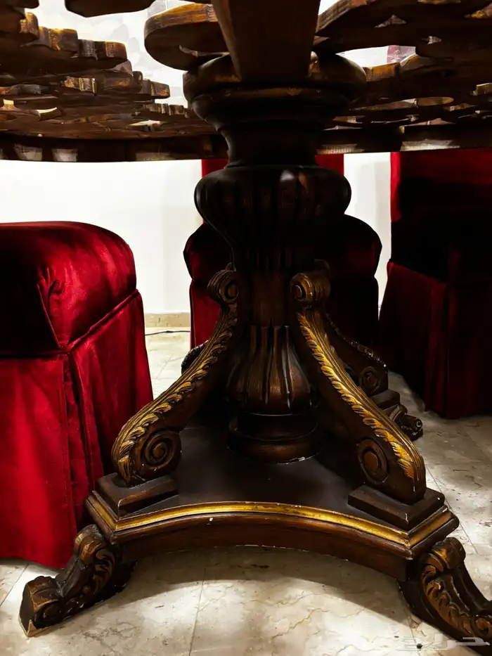 طاولة طعام سفرة 6 كراسي خشب زان 5