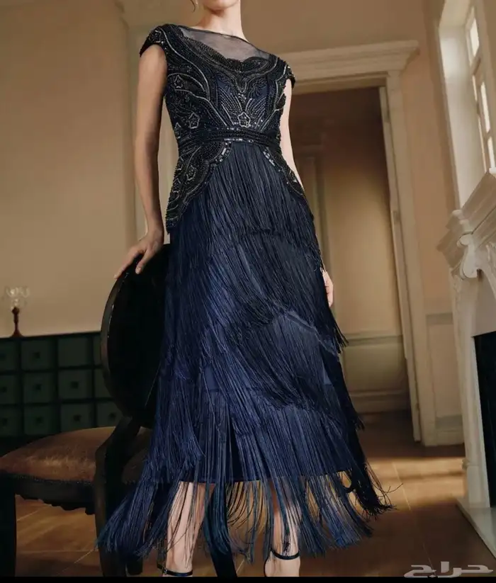 فستان كحلي هدب 2