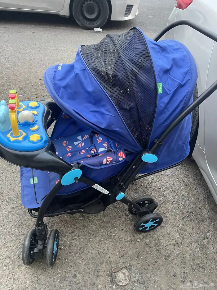 عربية اطفال مع مشاية 0