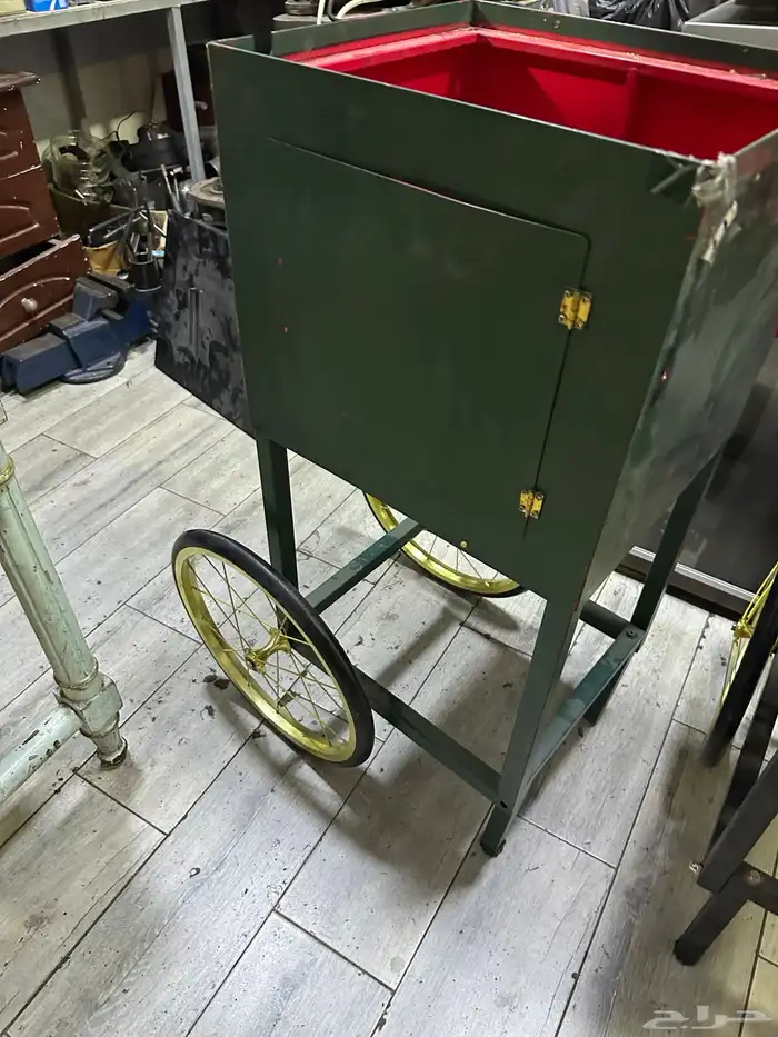 آلة صنع الفشار مع حامل وعجلات 5