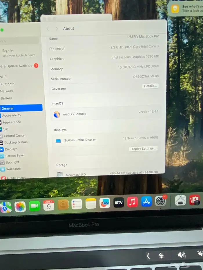 ماك بوك برو 2020 كور i7 16 جيجا رام 512 ssd تاتش بار 22