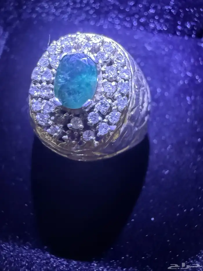 خاتم رجالي الماس وزمرد 2