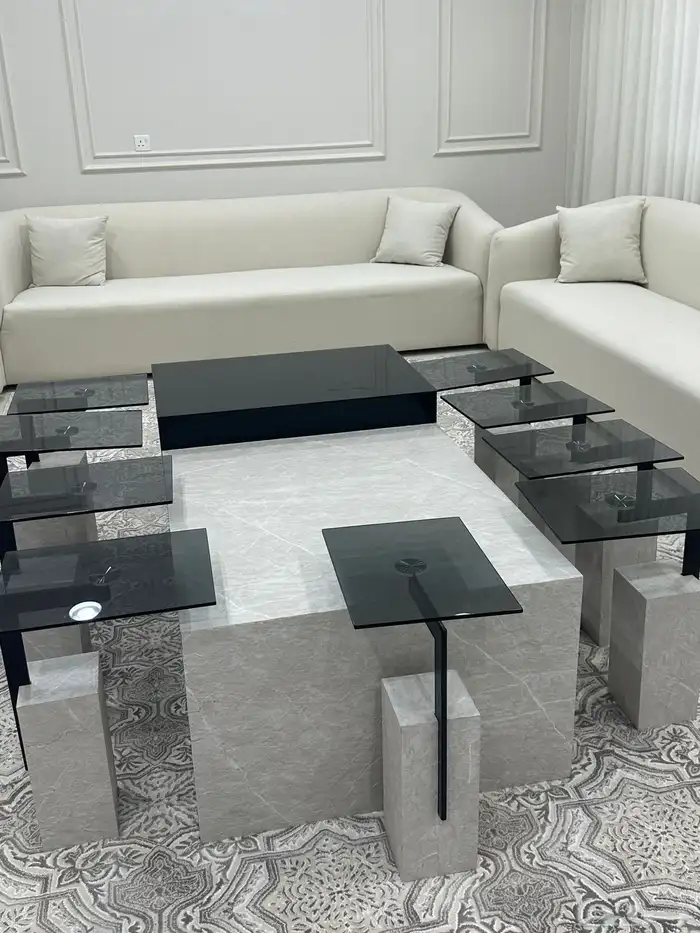 طاولات خدمه فايبر 9قطع صغيره و1 كبيره ب(1500) لكامل الطقم 2